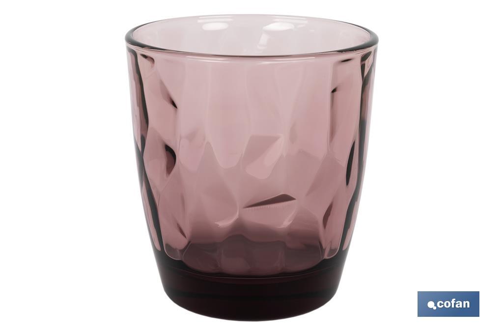 PACK 6 VASOS DE AGUA VIDRIO 30,5CL COLOR PURPURA MODELO JADE