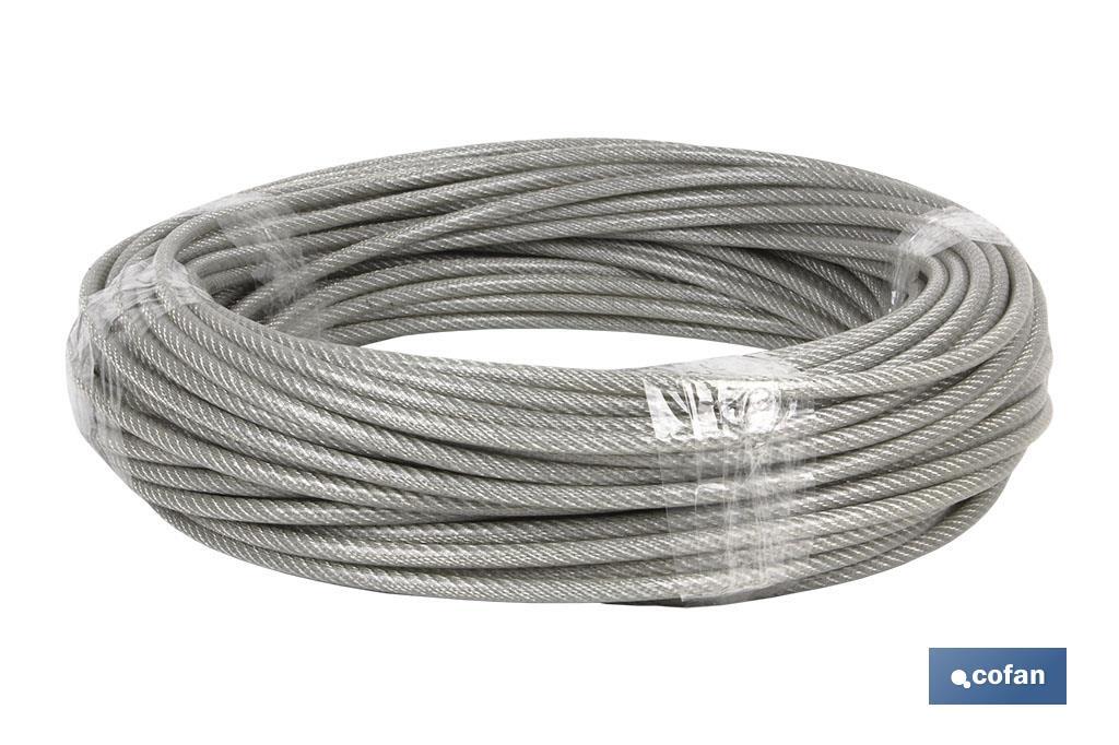 CABLE ACERO (6mm) 4X6MM  6X7+1 PLAST. (100 M) (PACK: 1 UDS)