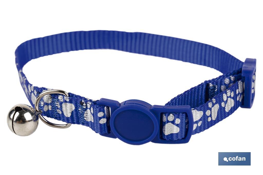 COLLAR CON CASCABEL GATOS AZUL  MODELO MAY 1 CM X 32 CM (PACK: 1 UDS)