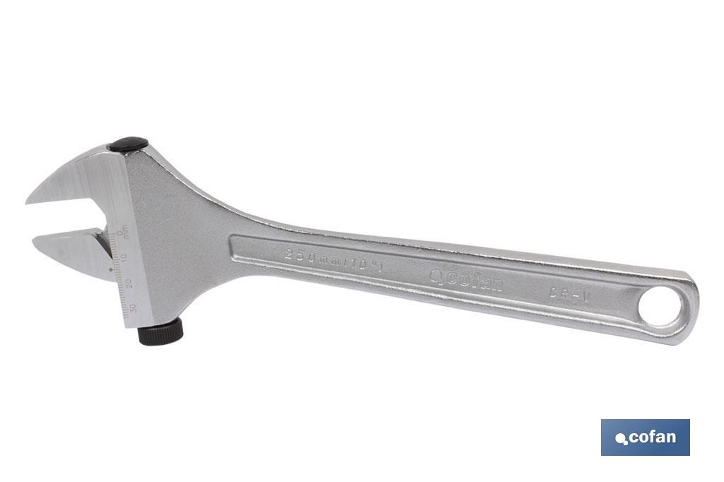 Llave inglesa | Moleta lateral | Ajustable | Varias medidas y aperturas | Fabricada en acero al cromo-vanadio