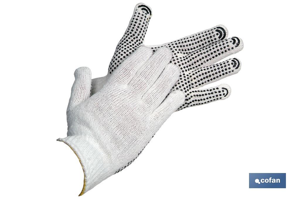 Guantes de Punto de Algodón (Con Puntos de PVC)