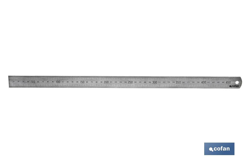 Regla de acero inoxidable | Escala métrica con marcas claras | Medidas de la regla: 600 mm