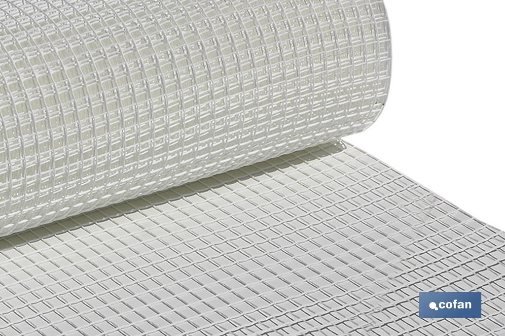 Malla de plastico | Hueco cuadrado 20 mm | Color blanco 1x25 m