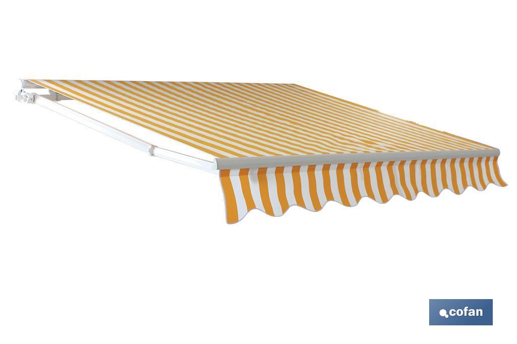 Toldo Plegable Motor Amarillo/Blanco