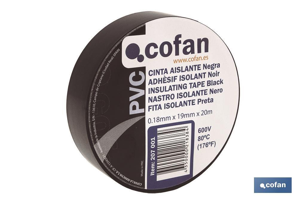 Cinta Aislante 180 Micras | Color negro | Resistente al voltaje, al calor y a diferentes ácidos y alcalinos