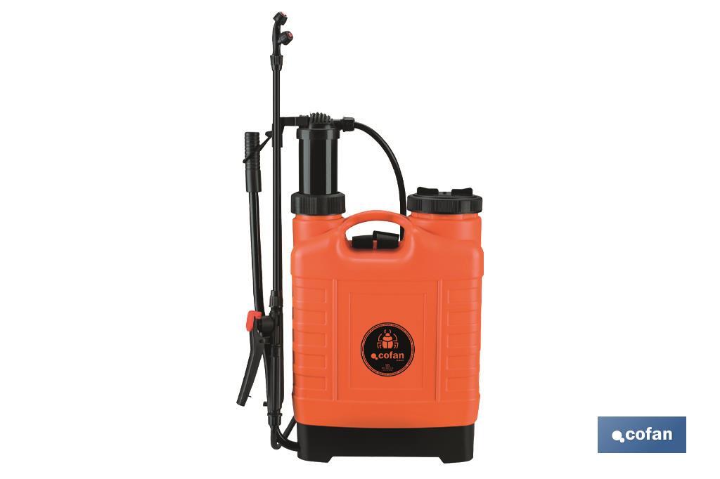 Pulverizador Espalda Manual | Capacidad: 12 litros | Color: Naranja/Negro